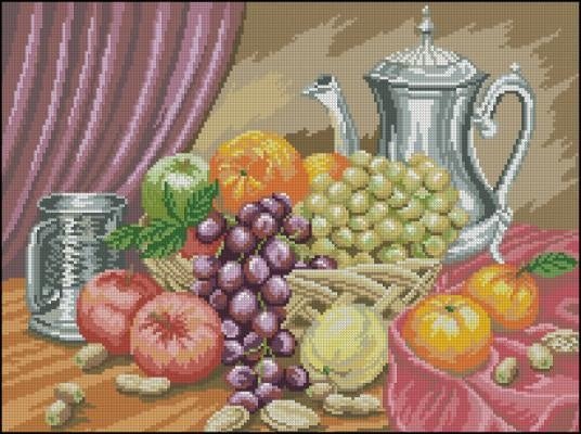 Still Life of Fruits Cross Stitch Pattern (PDF + XSD) - Cross Stitch Pattern - LOSKUTOK
