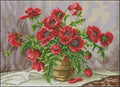 Still life of red poppies Cross Stitch Pattern (PDF + XSD) - Cross Stitch Pattern - LOSKUTOK