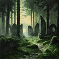 Stone Covenant — Moss and Runes Fantasy Cross Stitch Pattern (PDF + XSD) - Cross Stitch Pattern - LOSKUTOK
