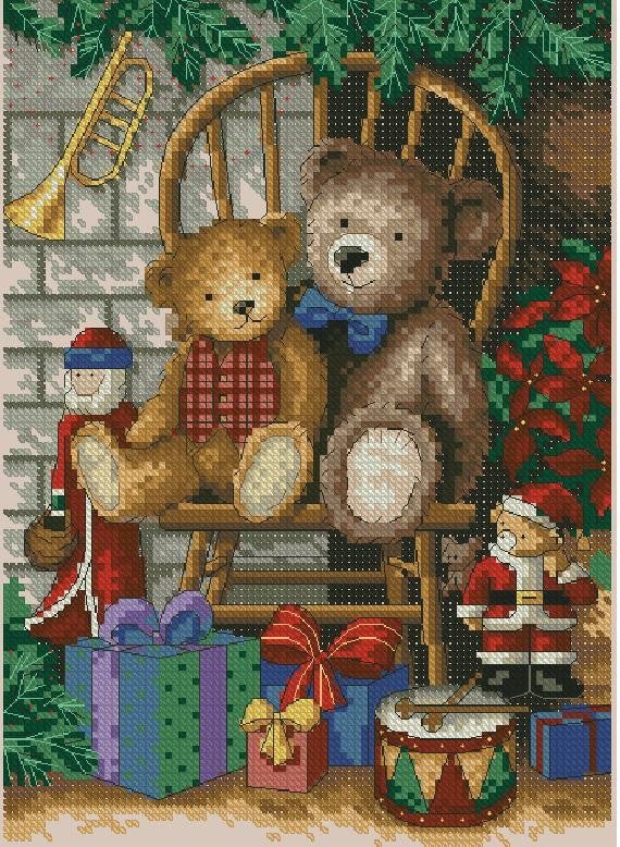 Teddy bears Cross Stitch Pattern (PDF + XSD) - Cross Stitch Pattern - LOSKUTOK