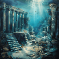 Turquoise Abyss — Sunken City Cross Stitch Pattern (PDF + XSD) - Cross Stitch Pattern - LOSKUTOK