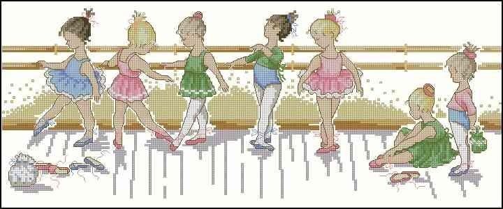Young ballerinas Cross Stitch Pattern (PDF + XSD) - Cross Stitch Pattern - LOSKUTOK